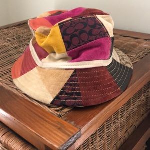 Kids coach suede patchwork bucket hat. S/M